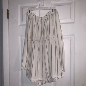 Striped off the shoulder romper